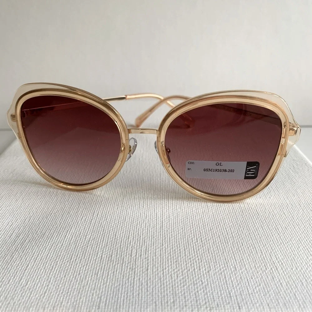NWT gold wire and lucite sunglasses